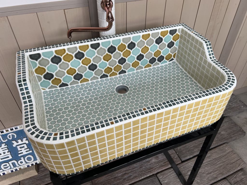 楽天市場】ガーデンシンク タイルシンク タイル流し台 昭和レトロ