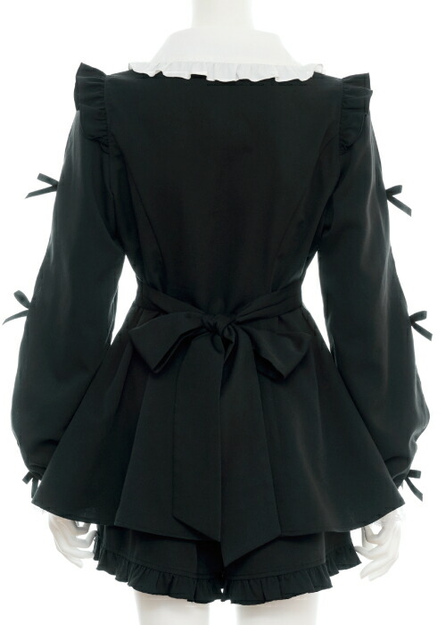 楽天市場】袖スリットレースフリルセットアップ8/30 12:00 ブラック再