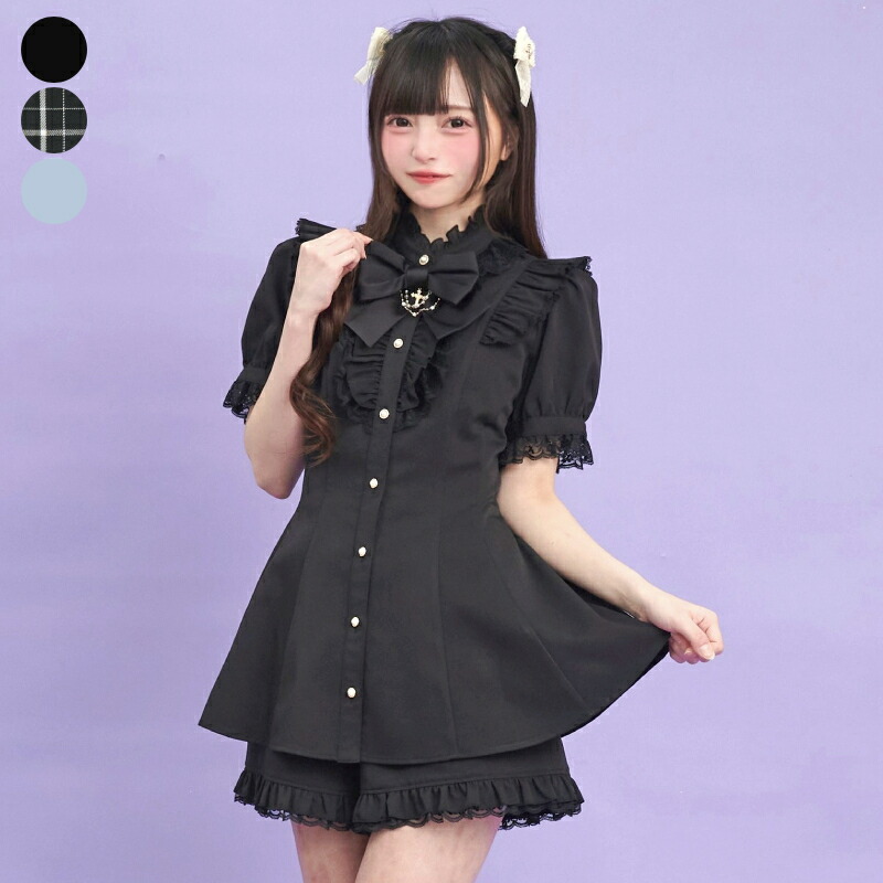 楽天市場】アクセサリーリボンレースフリル半袖セットアップ5/7 18:00