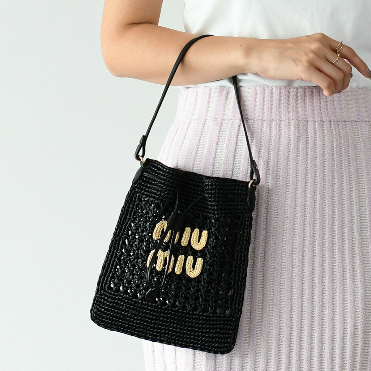 楽天市場】MIU MIU ミュウミュウ バッグ ハンドバッグ かごバッグ