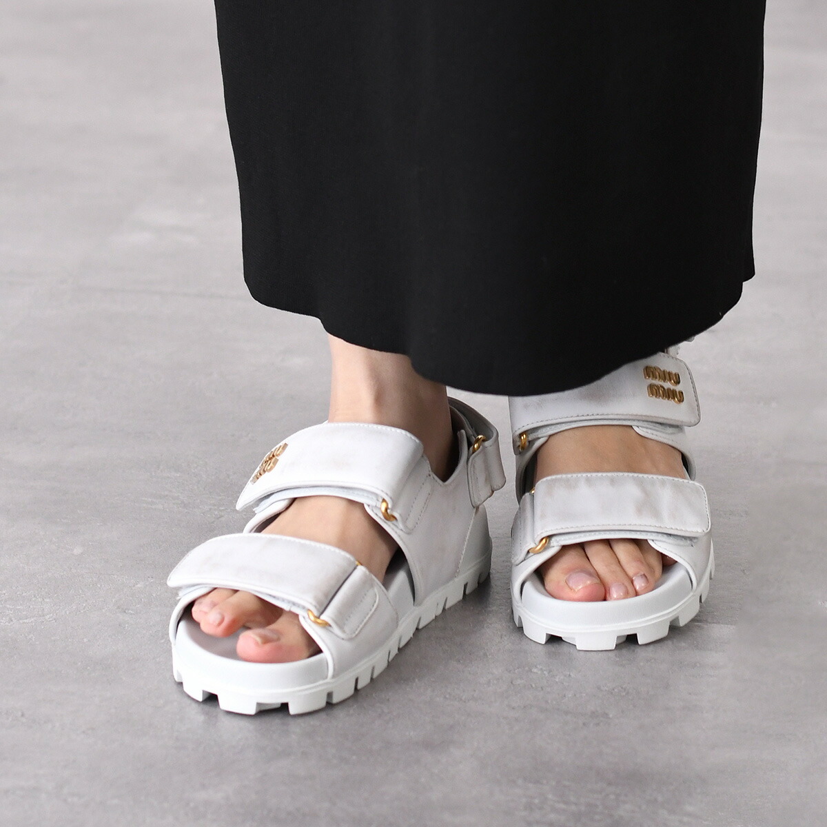 楽天市場】【3/1限定10％オフ＆P10倍】MIU MIU ミュウミュウ サンダル