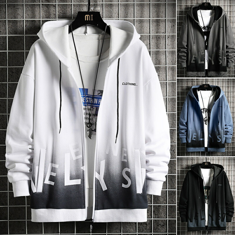 楽天市場】送料無料 パーカー メンズ 薄手 長袖 切り替え ジップアップ