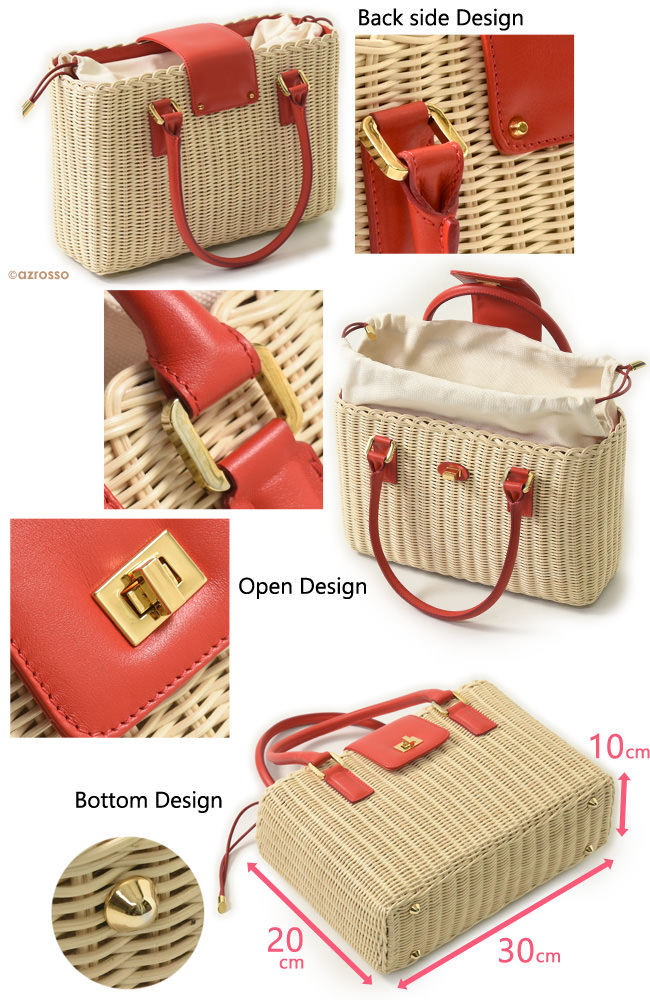 楽天市場】かごバッグ カゴバッグ レディース おしゃれ ラタン レザー