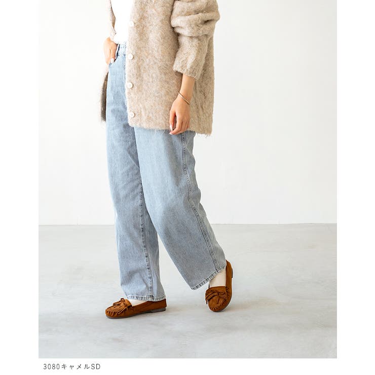 楽天市場】welleg モカシン レディース ラウンドトゥ フリンジ リボン