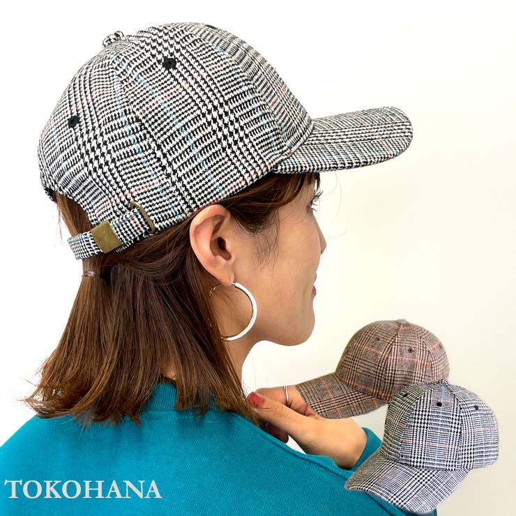楽天市場】TOKOHANA チェック柄ベーシックデザインキャップ レディース