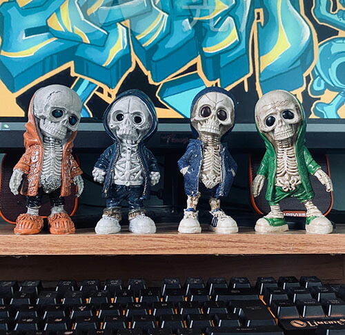 楽天市場】ハロウィン 飾り 4点セット オーナメント 人形 骸骨 ドクロ