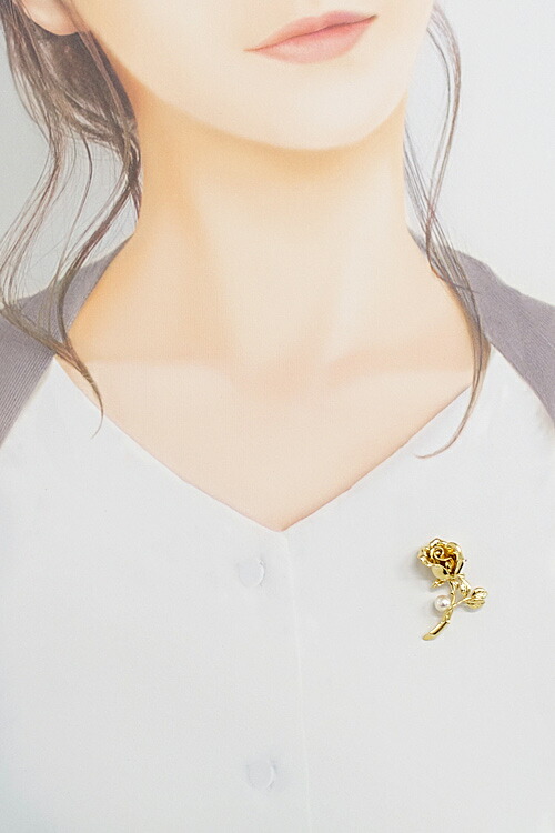 楽天市場】ミキモト アコヤパール ピンブローチ 5.5mm K18YG バラ 薔薇