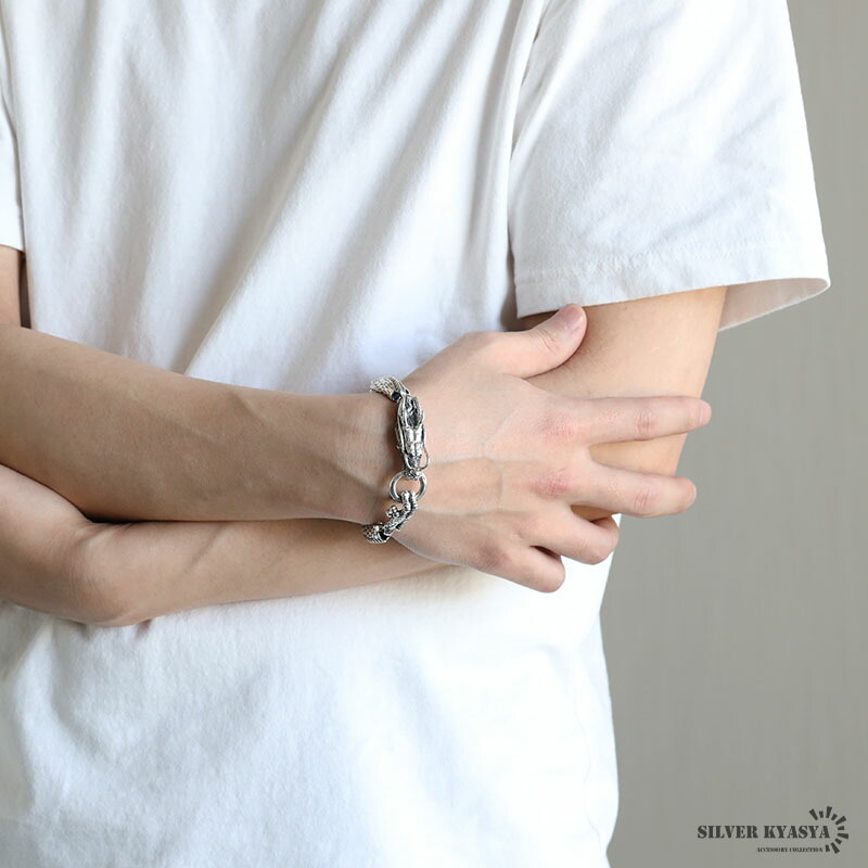 楽天市場】シルバー925 ド迫力 ドラゴンブレスレット 龍ブレスレット