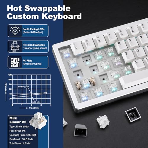 楽天市場】YUNZII AL68 メカニカルキーボード ワイヤレス 68キー