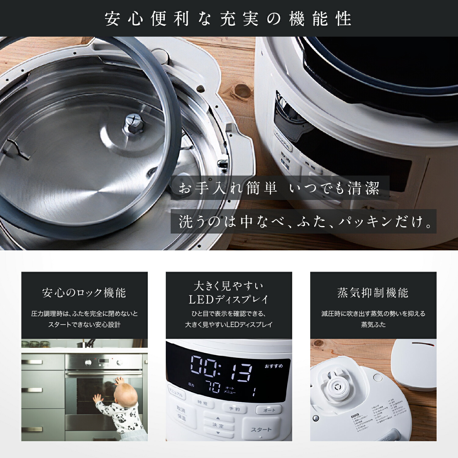 楽天市場】【ランキング受賞！】 【シロカ公式】自動減圧機能付き電気