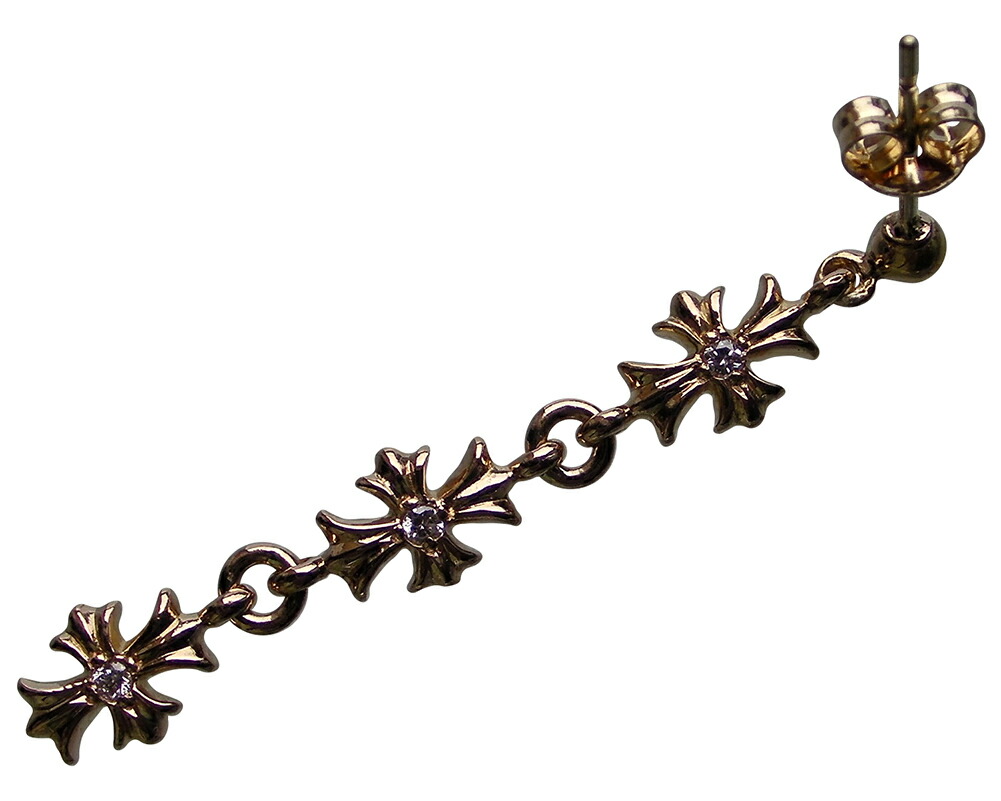 楽天市場】CHROME HEARTS TINY E CROSS DROP 22K EARRING DOUBLE