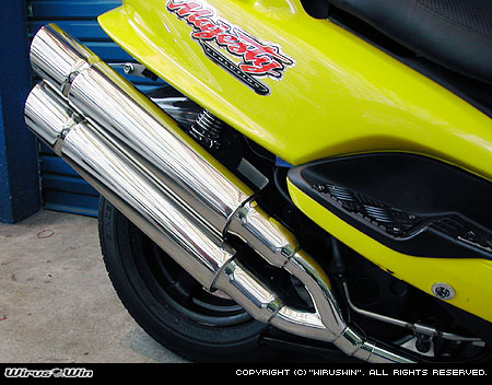 楽天市場】WirusWin マジェスティ125用 スタイリッシュツイン マフラー