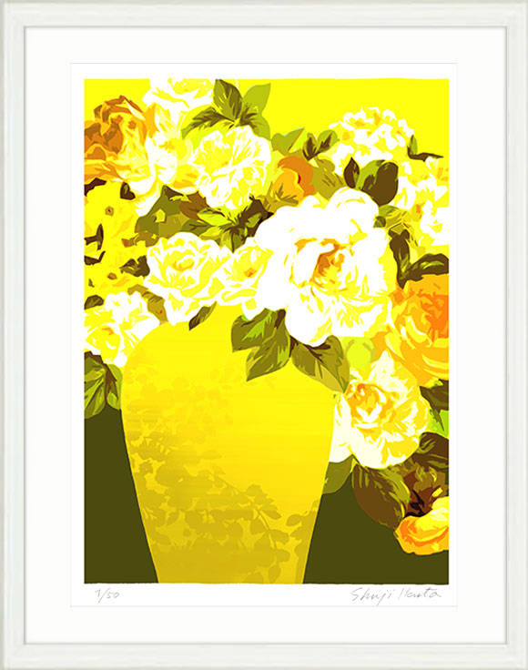楽天市場】絵画 風水 インテリア 額入り Le vase jaune「黄色の花瓶