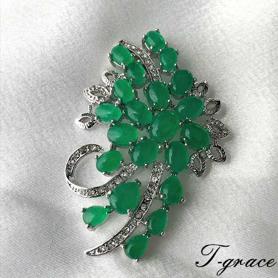 楽天市場】【送料無料】翡翠 ブローチ おしゃれ ひすい 人気 上品