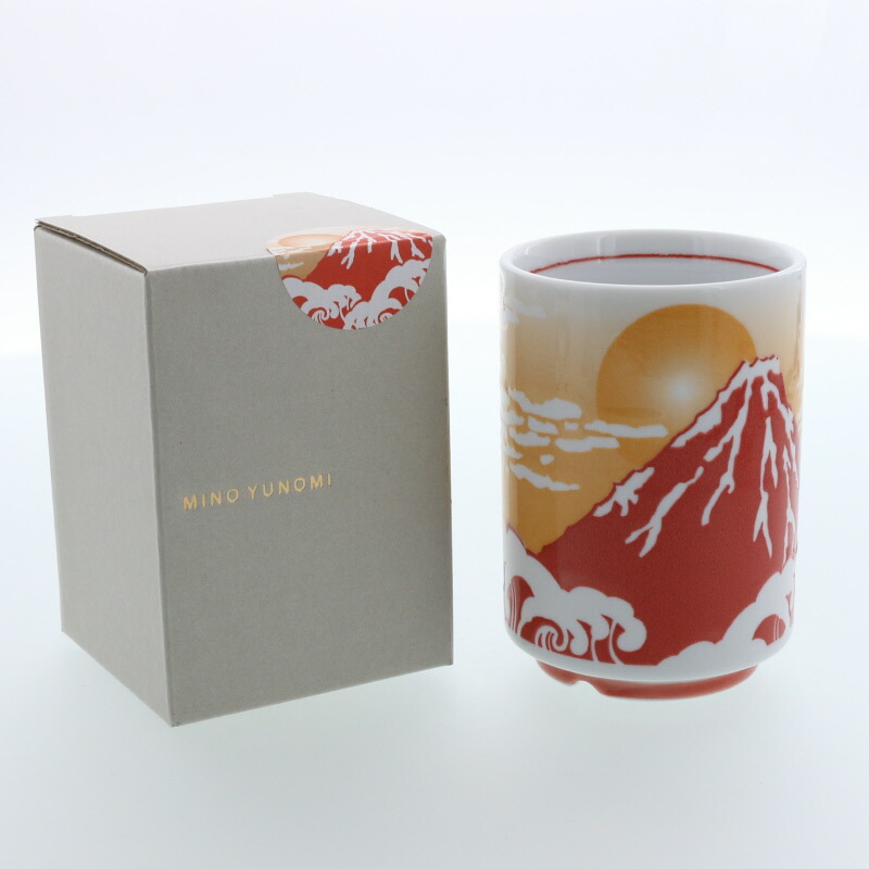 楽天市場】湯呑 270cc MINO YUNOMI 箱入り鳥獣戯画 富士山 湯呑み