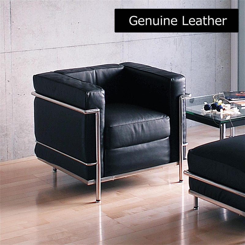 楽天市場】コルビジェLC2 グランコンフォール1人用ソファ 【黒総本革