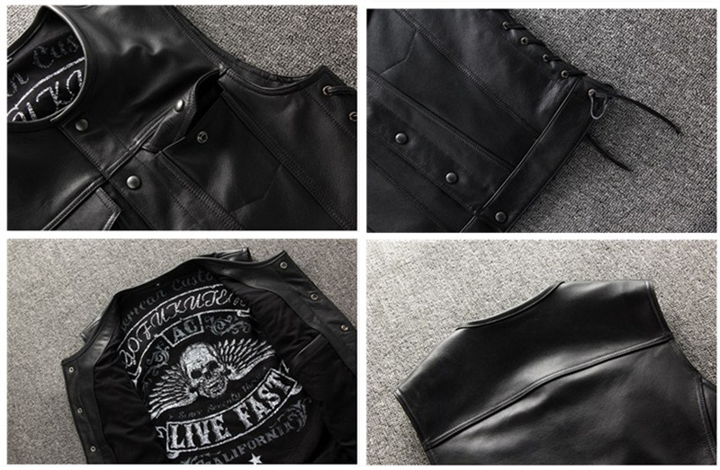 楽天市場】本革ベスト ライダースベスト 牛革ベスト バイク用ベスト