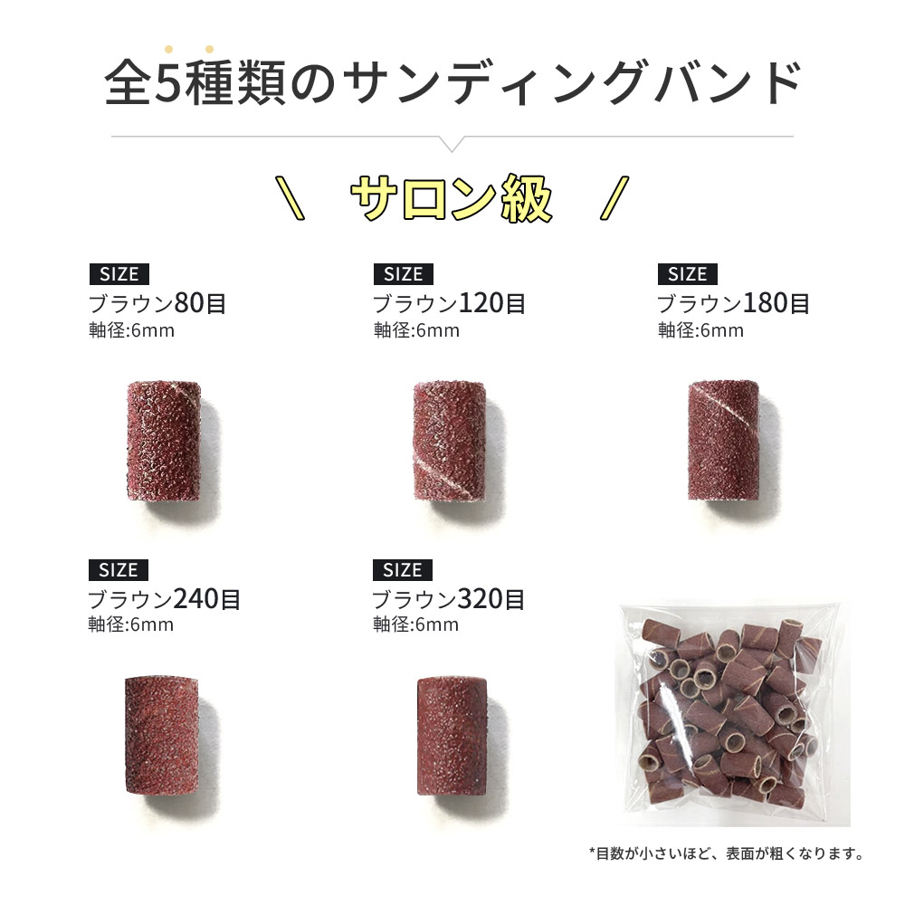 携帯用ネイルマシーン ホワイト、ビット、サンディングバンド 携帯用