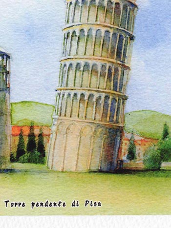 楽天市場】ピサの斜塔 ( イタリア ヨーロッパ 塔 世界遺産 水彩画 風景