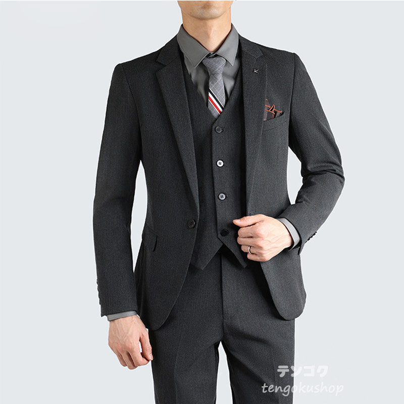 楽天市場】全4色 メンズスーツ ブラック グレー フォーマル スーツ