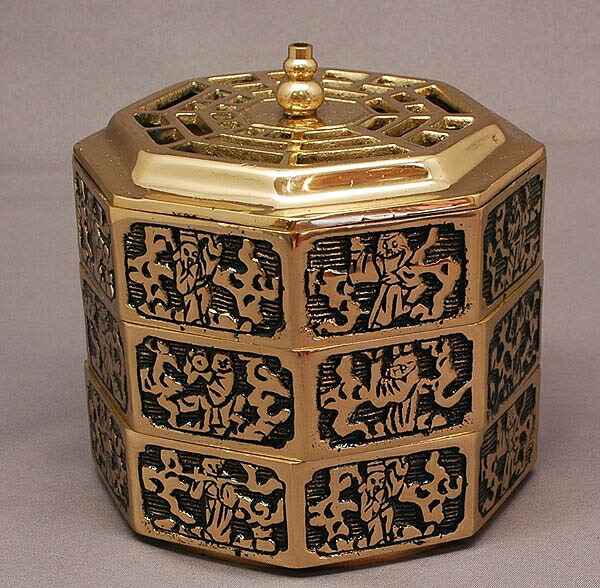 楽天市場】【風水】香炉 八卦香炉（三段）（灰 白檀抹香120gおまけ付