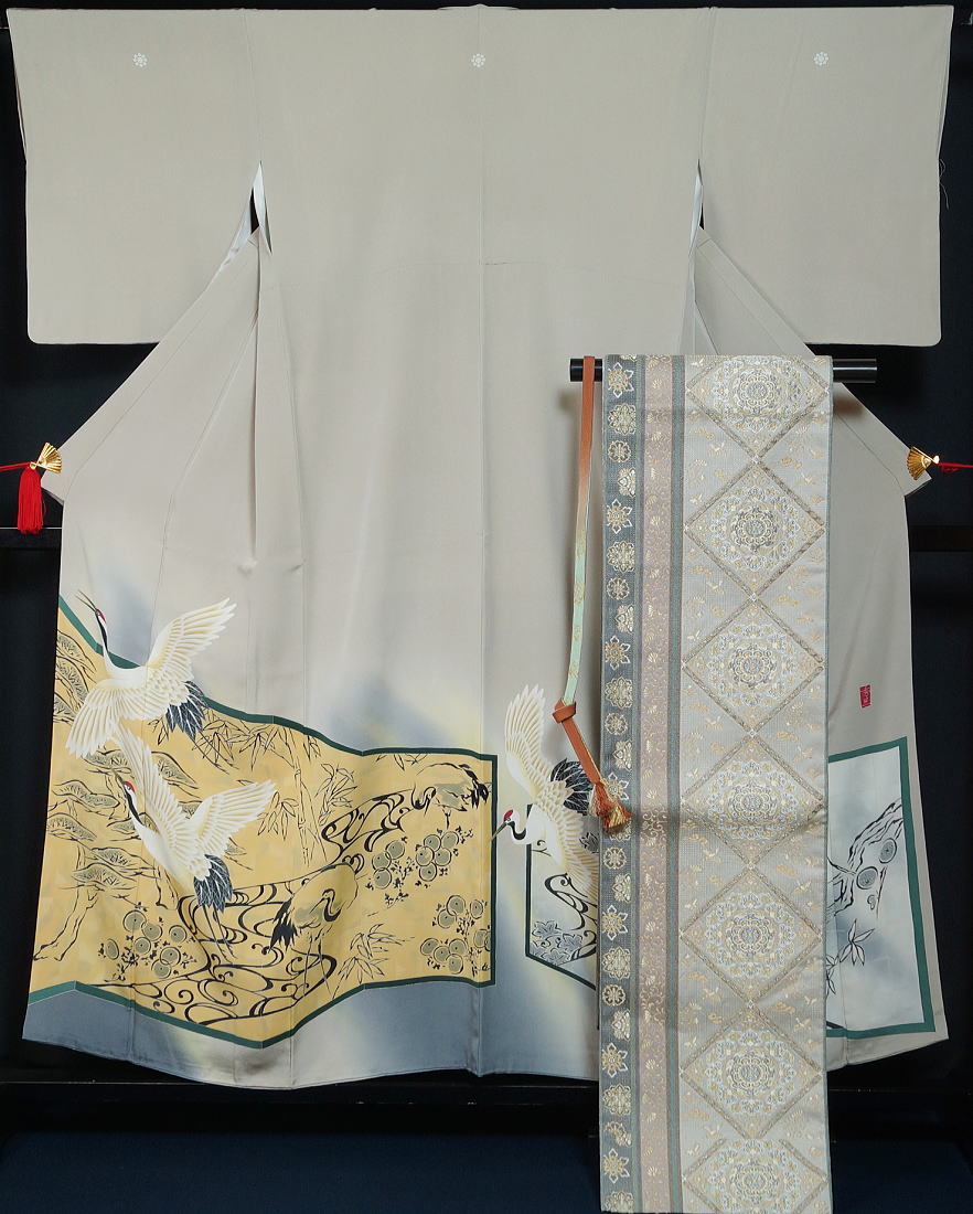 楽天市場】着物セット 本加賀友禅 向秀三 色留袖 袋帯 帯締め3点