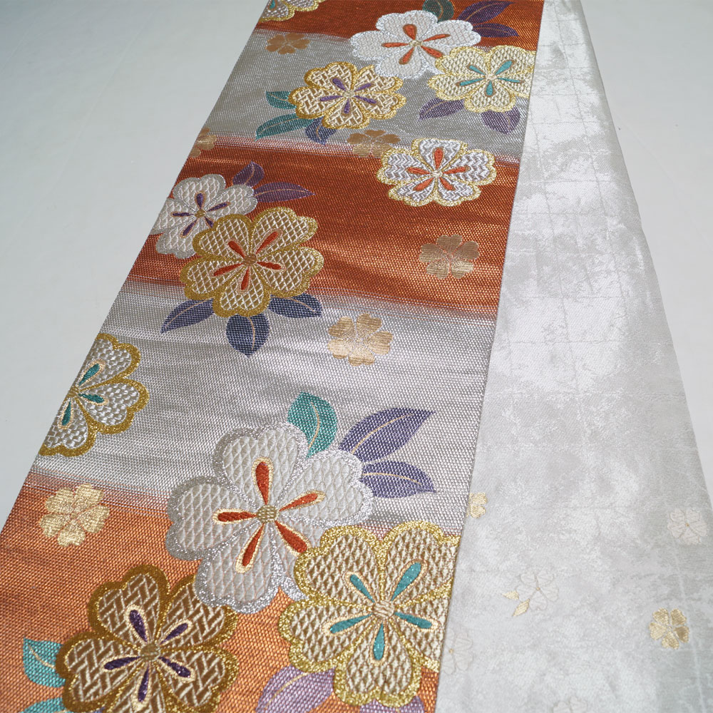 楽天市場】袋帯 段ぼかしに桜花模様 六通柄 金糸 銀糸 振袖向き 帯