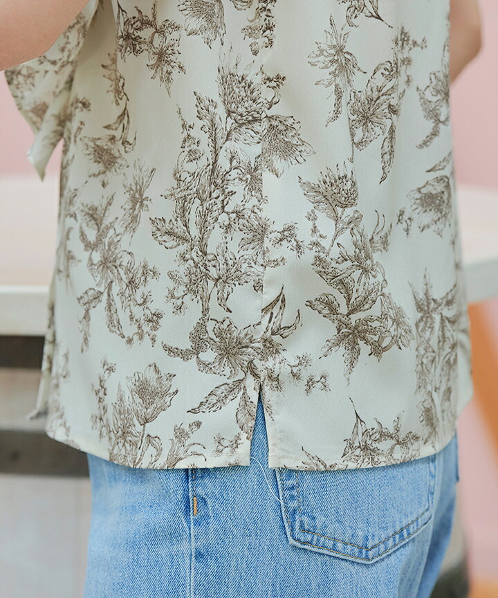 楽天市場】【新色追加】 花柄フリルシャツブラウス レディース フリル