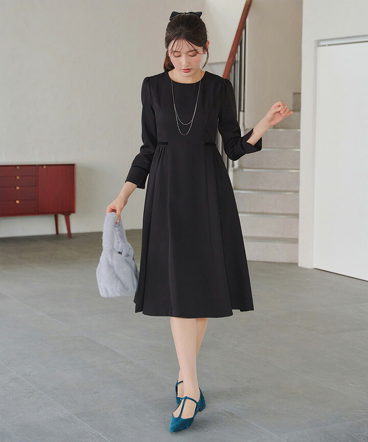 楽天市場】ベロアラインフレアワンピース【安田美沙子さん着用】ベロア