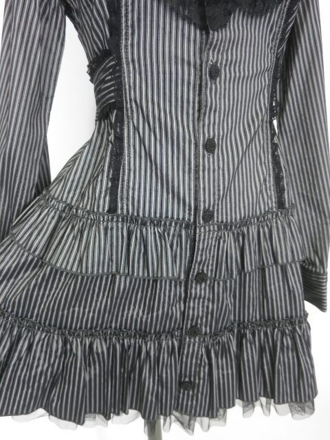 楽天市場】【中古】 ALGONQUINS / レース付きストライプ柄シャツ