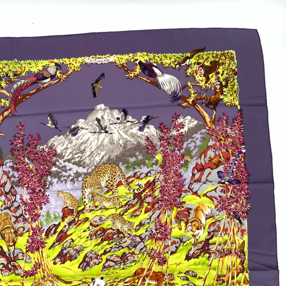 楽天市場】極美品 HERMES エルメス カレ90 シルクスカーフ パンダ 四川