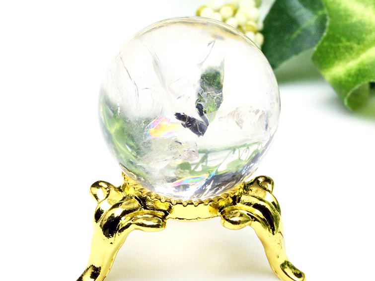 楽天市場】水晶 丸玉 アイリスクォーツ スフィア 虹入り 好きな商品が