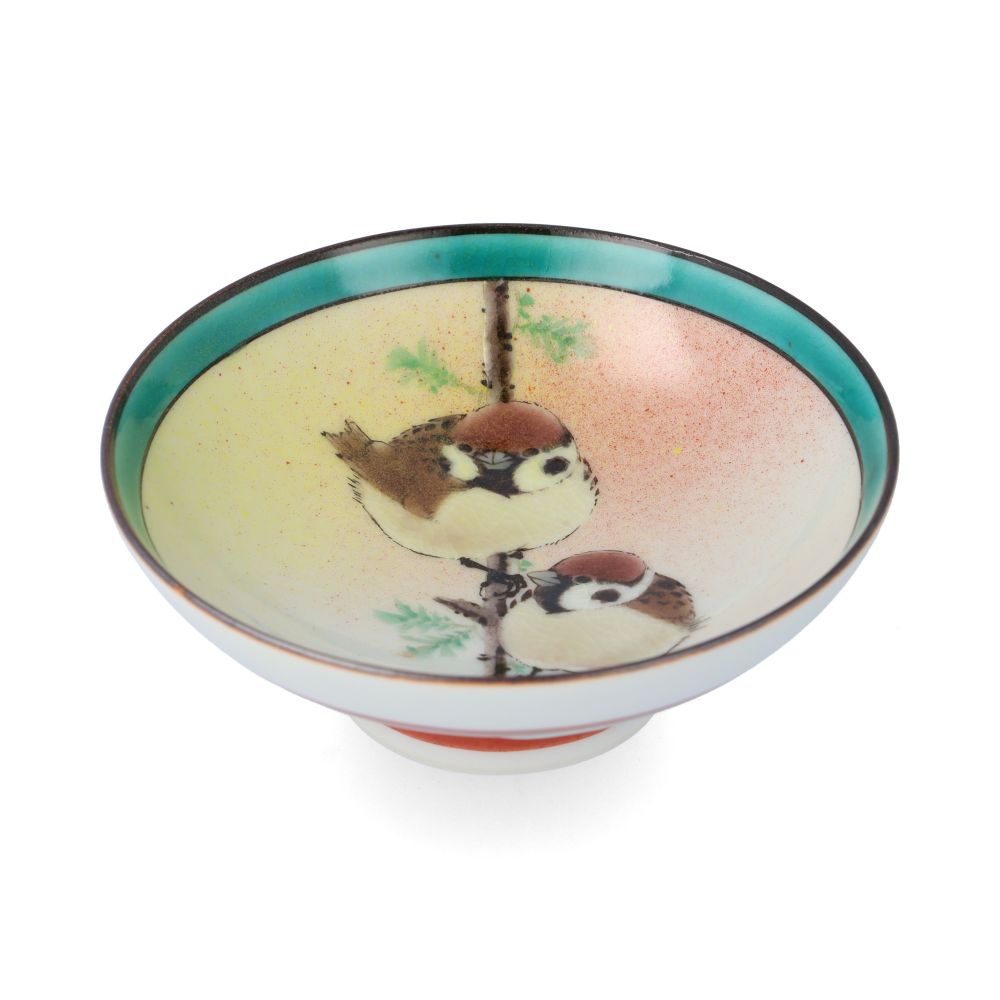 楽天市場】九谷焼 飾盃 二雀図（縦） / 中村陶志人 盃 スズメ 人気