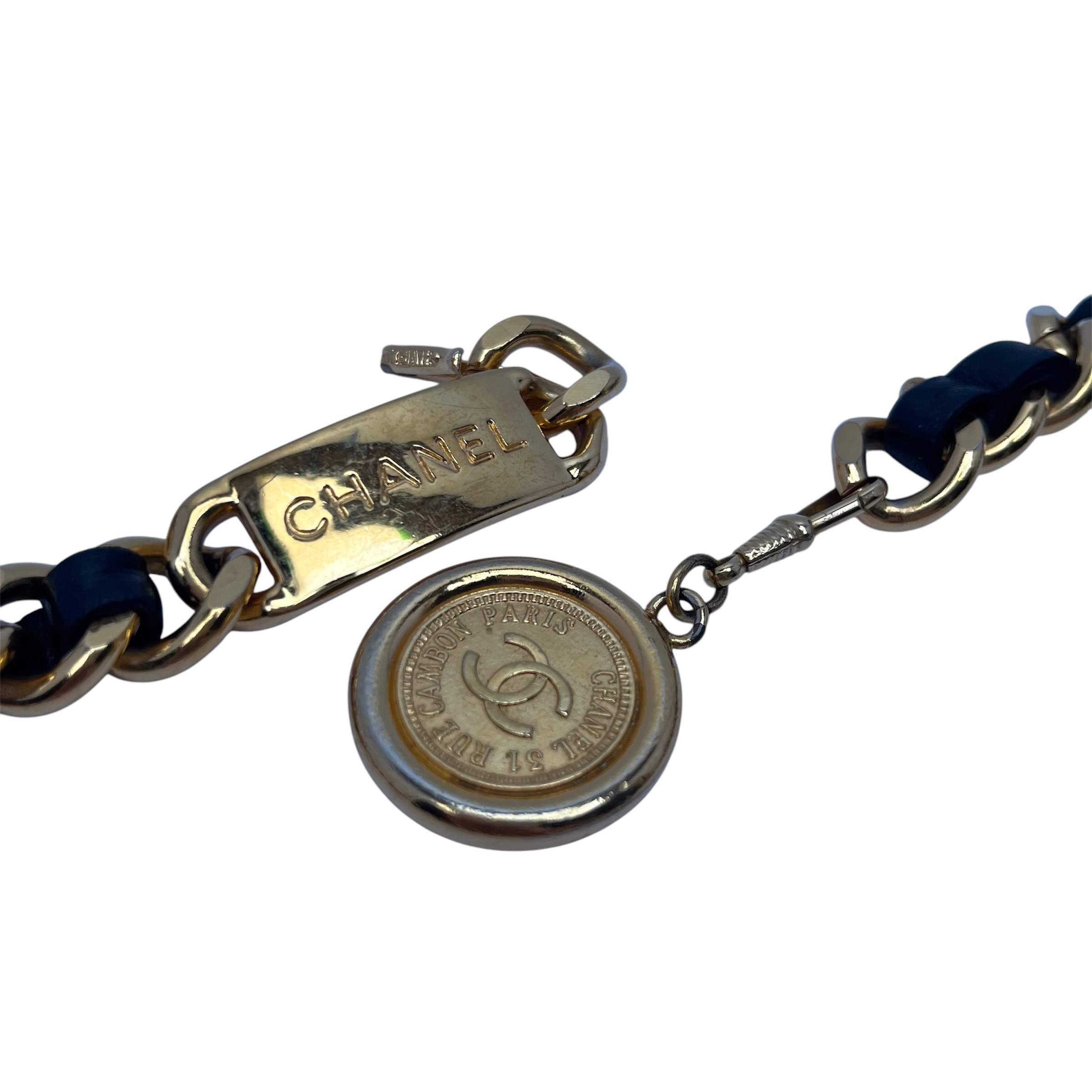 楽天市場】シャネル CHANEL チェーンベルト レザー ゴールド×ブラック