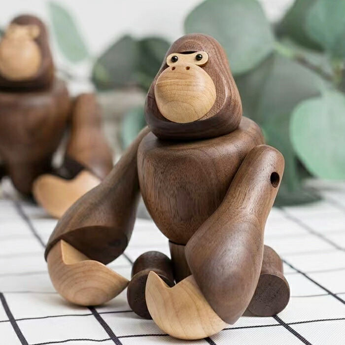 楽天市場】ゴリラ 置物 オブジェ 木製 ウッド 天然木 木のオブジェ