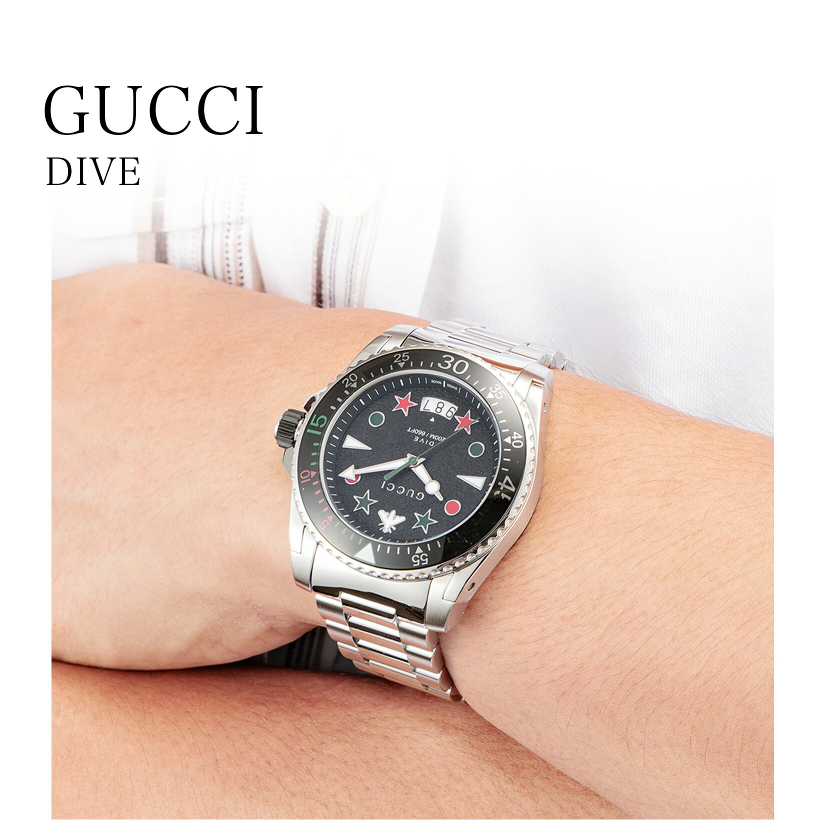 楽天市場】グッチ GUCCI メンズ 時計 DIVE ダイブ クォーツ ブラック