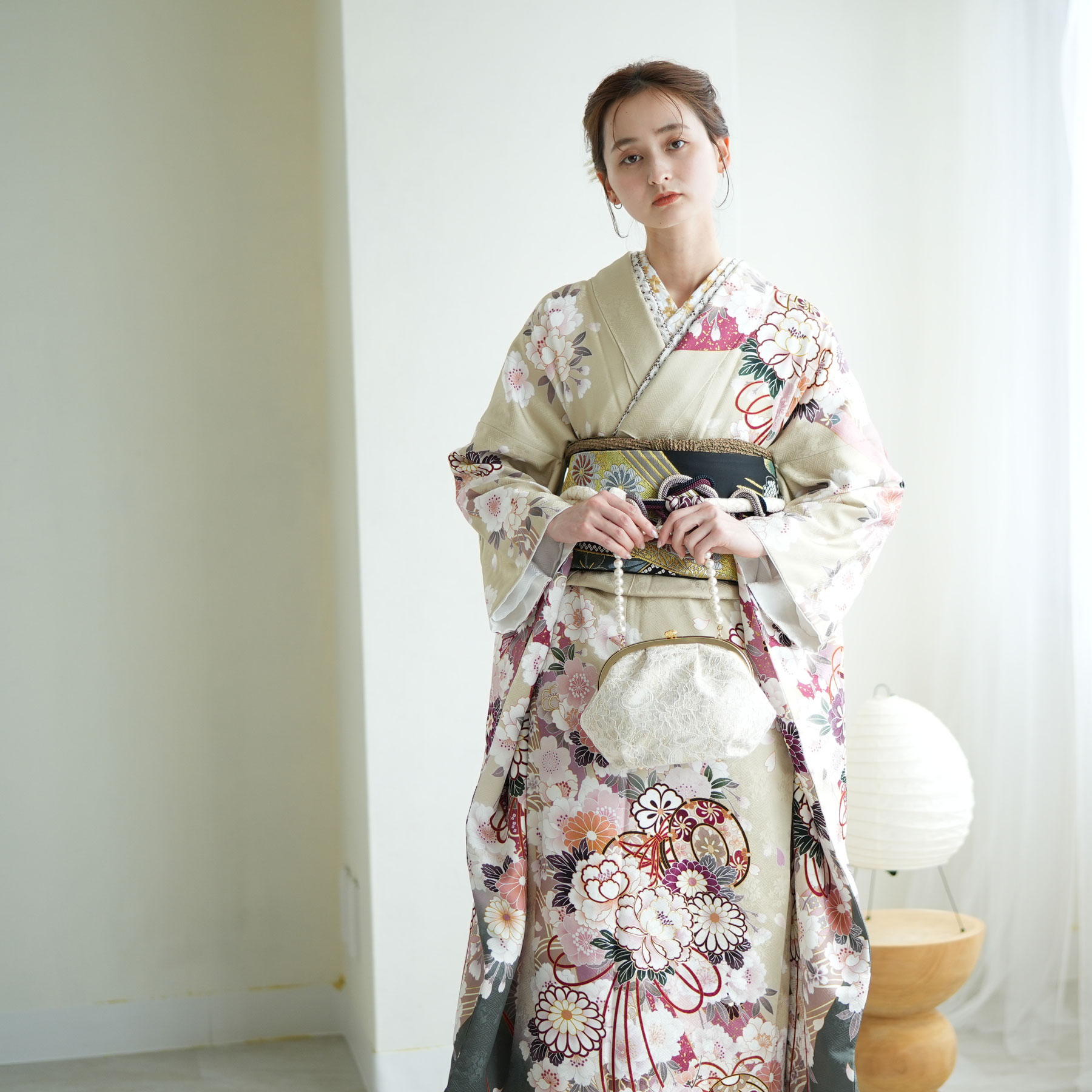 楽天市場】【レンタル】【振袖 正絹着物+正絹袋帯 21点セット 絵羽 柳