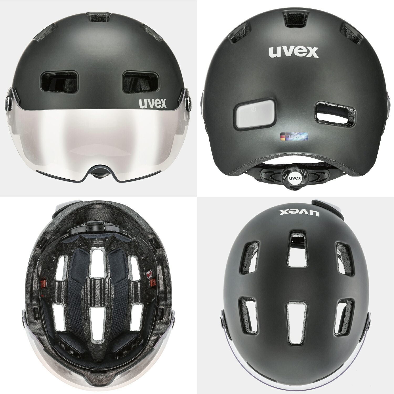 楽天市場】uvex ウベックス 自転車 ヘルメット バイザー付き LEDライト