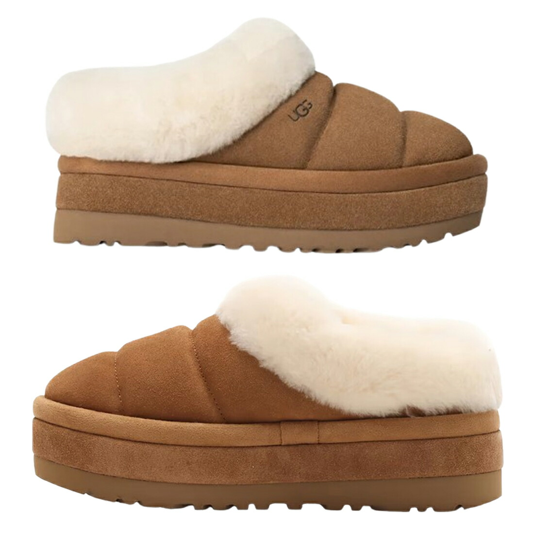 UGG スリッパ 平底 ムートン ファー スエード ベージュ レディース 37
