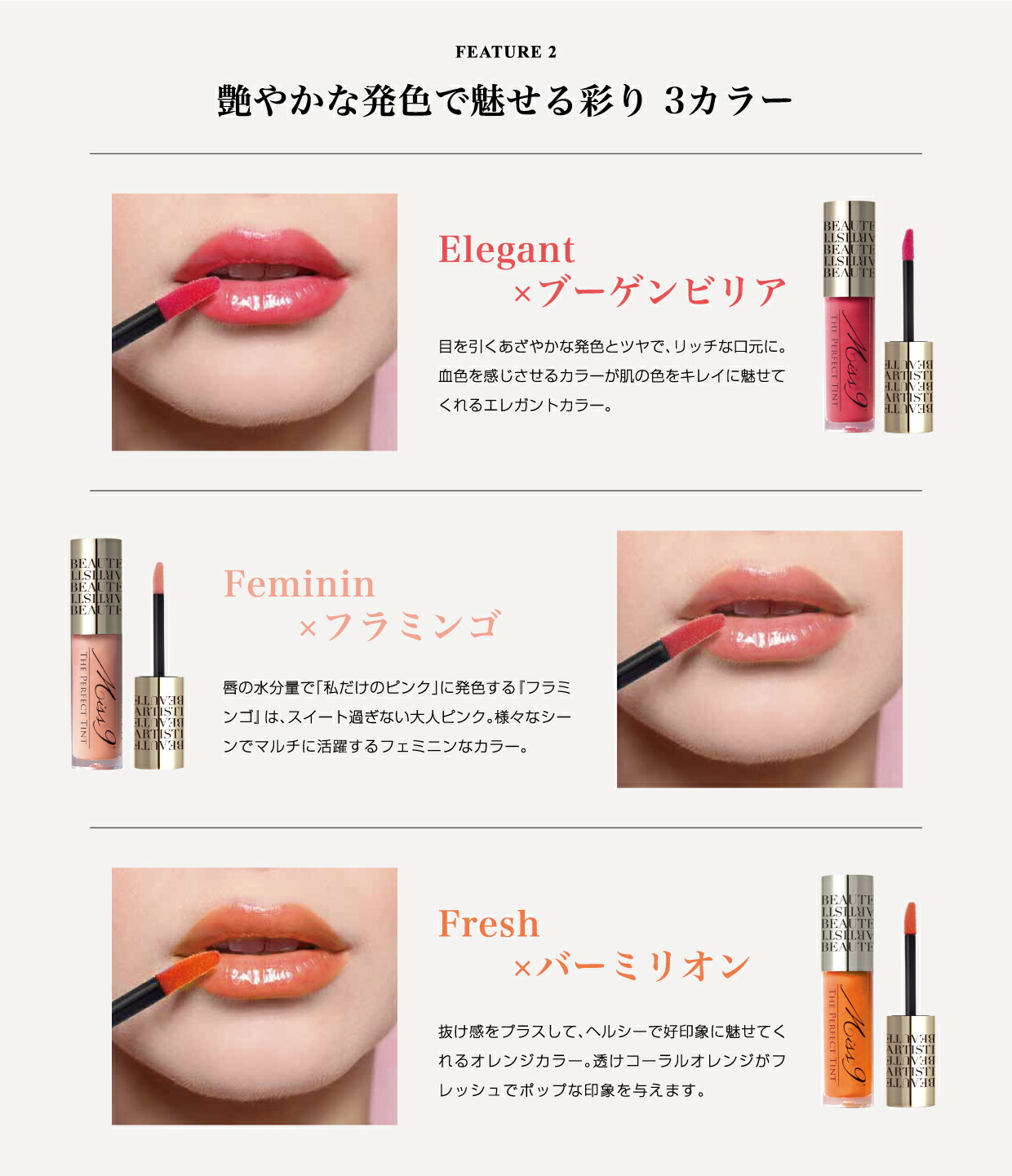 楽天市場】ミスナイン ザ パーフェクトティント ティントリップ 3色