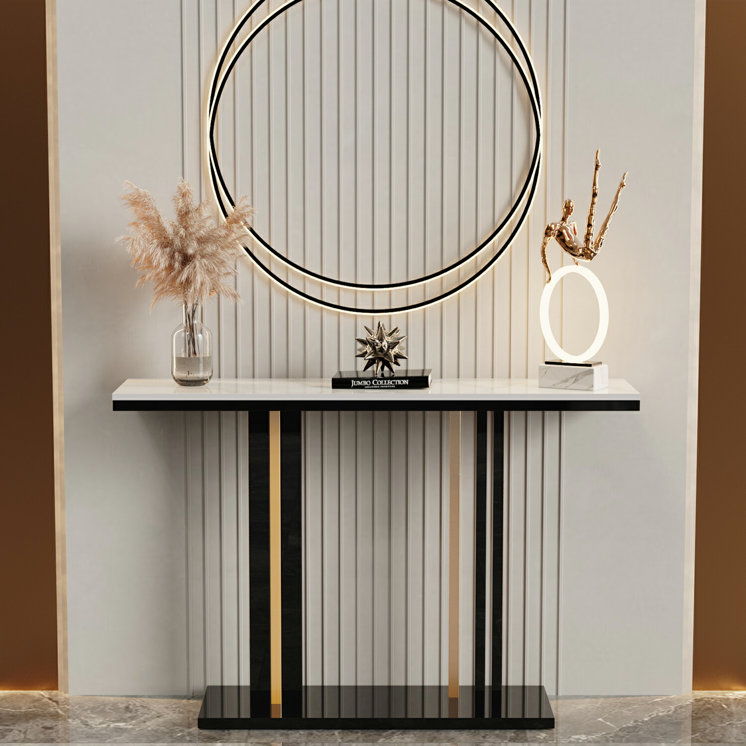 楽天市場】FATIVO コンソールテーブル 大理石 カウンターテーブル 白