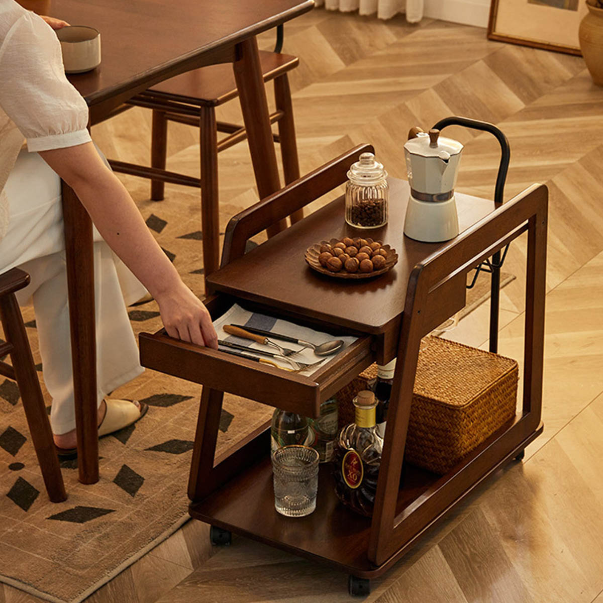 楽天市場】VeroMan サイドテーブル キャスター付き ベッドサイド