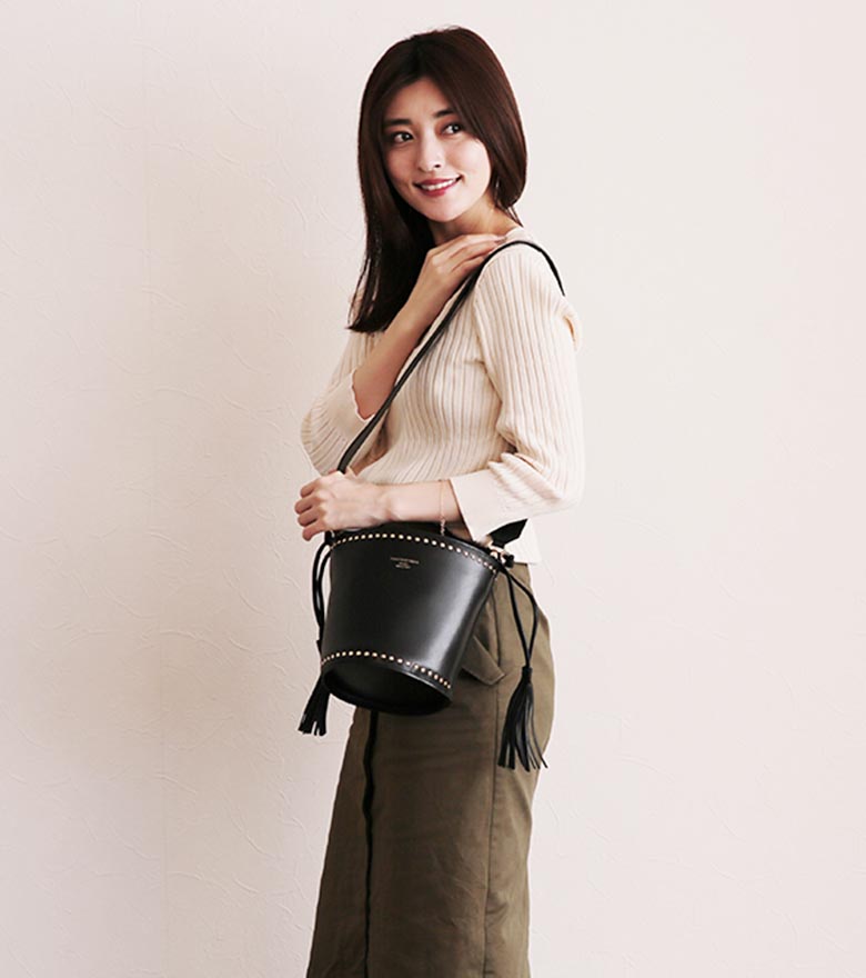 楽天市場】CHRISTIAN VILLA バケツバッグ スタッズ ショルダー レザー