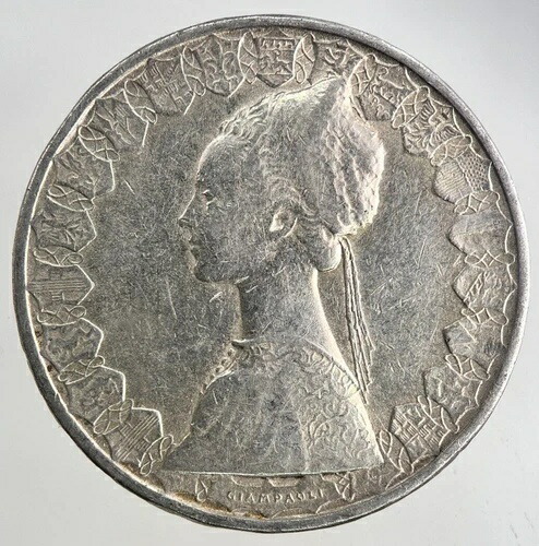 イタリア 1966年 500リラ銀貨 ルネサンス風の女性胸像 シルバー 3625