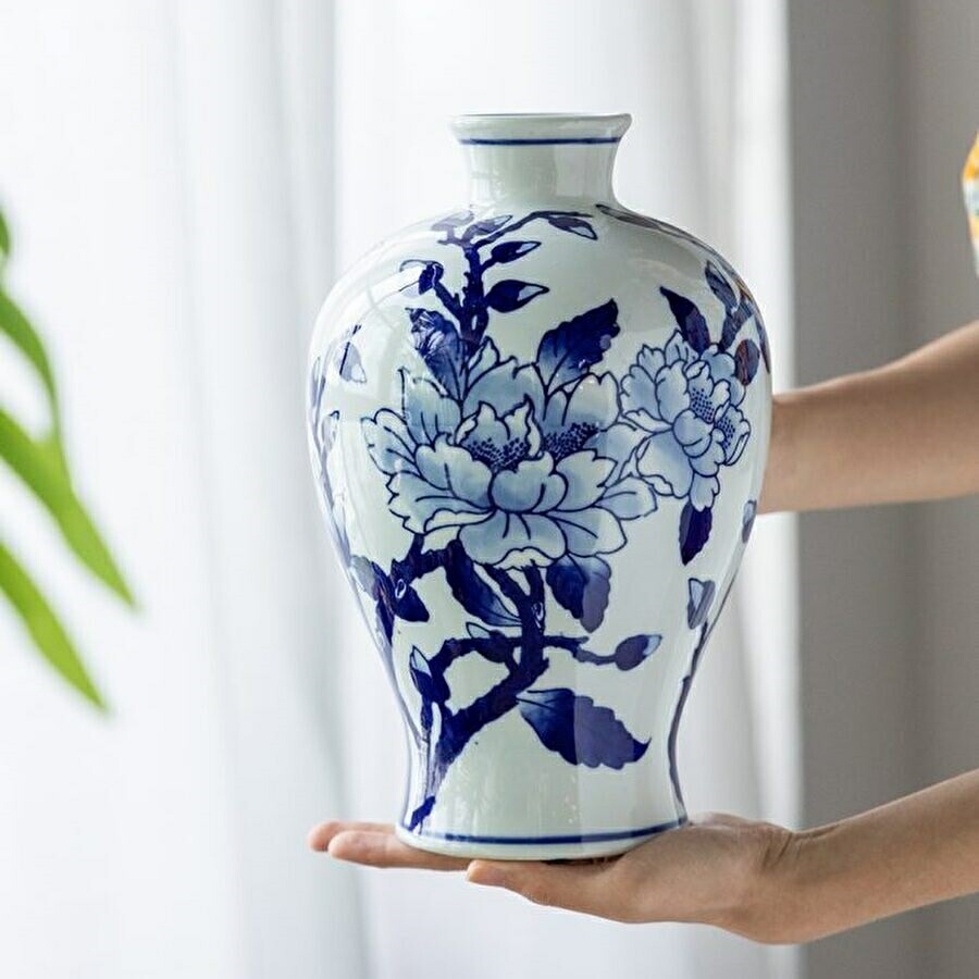 楽天市場】シノワズリ 花びん ブルー ホワイト 高さ26cm 磁器 フラワー