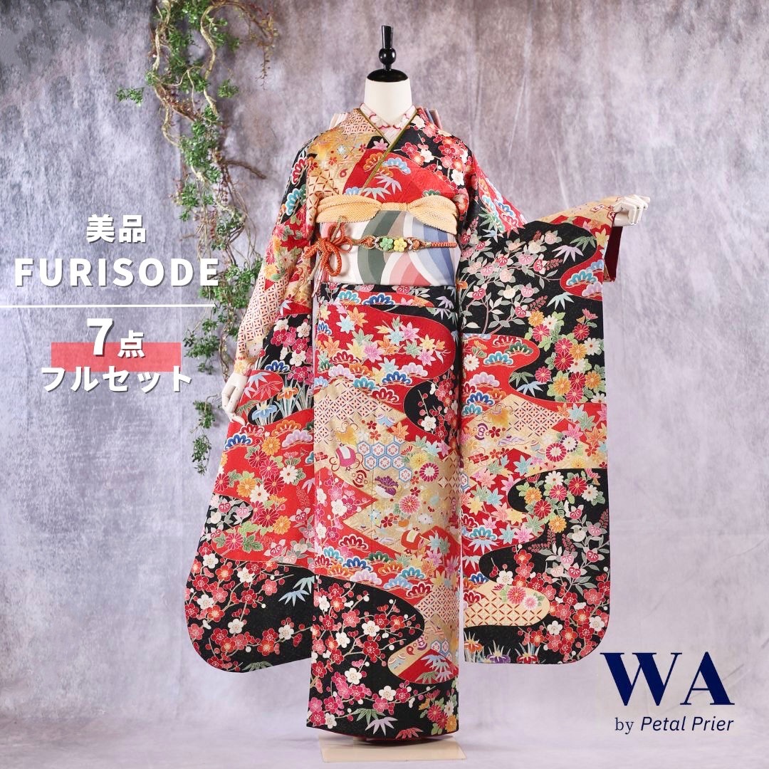楽天市場】【中古】振袖 7点フルセット Lサイズ 振袖セット 振袖フル
