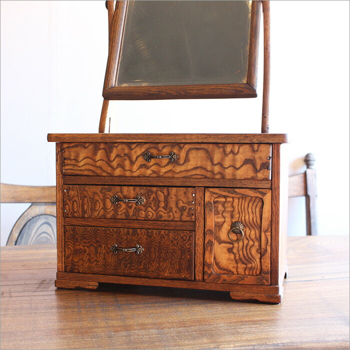 楽天市場】欅 ケヤキ アンティーク ドレッサー 鏡台 おしゃれ 小物