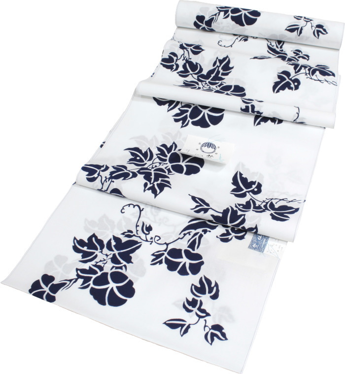 楽天市場】竺仙 浴衣 ちくせん 反物 ゆかた コーマ 白 白色×紺 国内