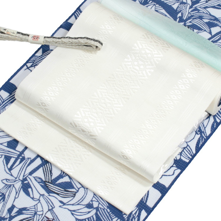 楽天市場】名古屋帯 博多織 献上 未使用 正絹 白 本場 筑前 八寸帯