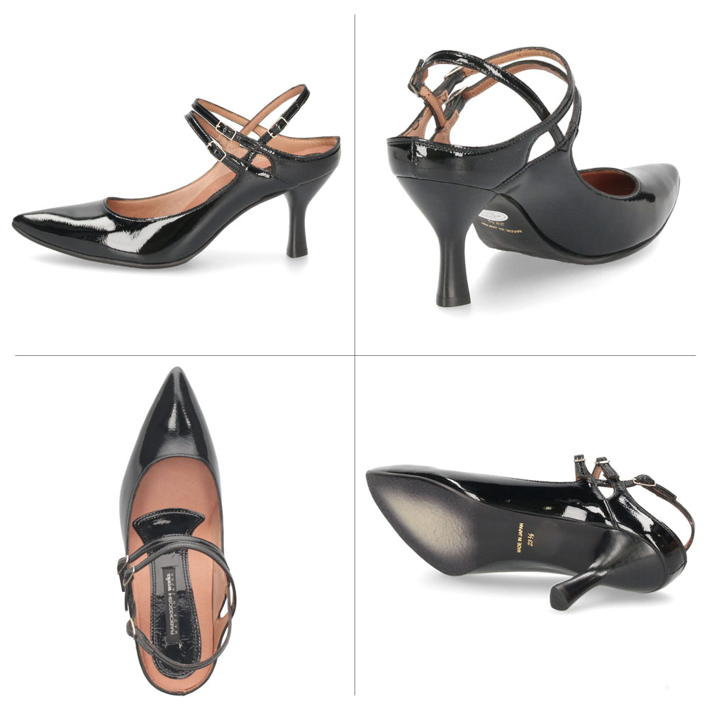 楽天市場】パンプス 黒 ラボキゴシ ワークス ストラップパンプス